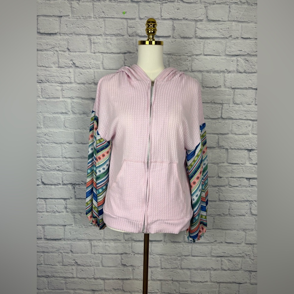NWT Baea Thermal Knit Zip Up Hooded Hoodie size S - Picture 3 of 9